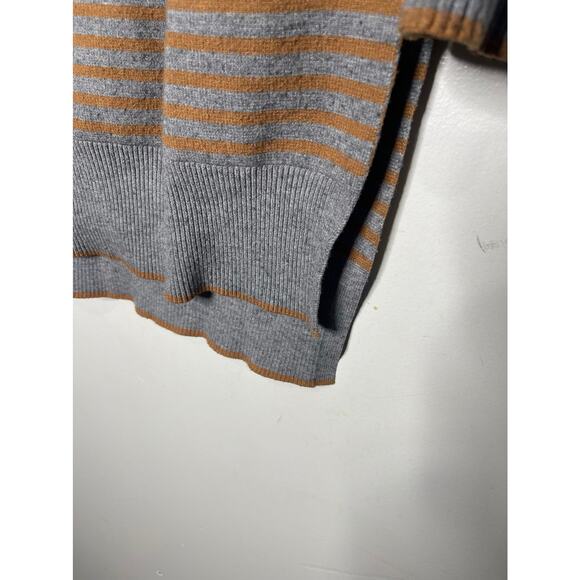 Anthropologie Elise Sweater Long Sleeve Ribbed  Long Line Womans M Gray Striped - Picture 5 of 7